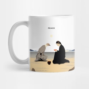 Peace: Can't We All Just Get Along on a light (Knocked Out) background Mug